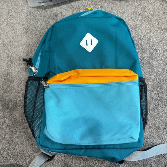 Steamedbun Other - 🎒 STEAMEDBUN Kids Backpack – Teal/Blue/Orange – Adjustable Straps + Name Tag